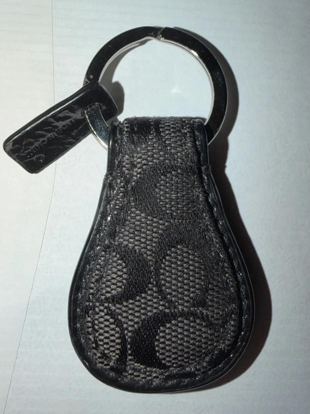 Coach Signature Teardrop Key Fob / Keyring in black